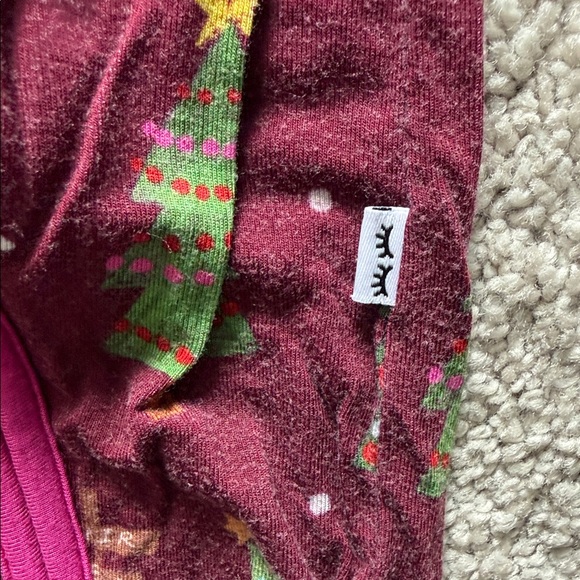 Little Sleepies Maroon and Pink Tree Print Footie - Picture 3 of 4